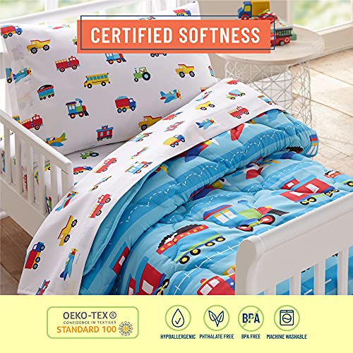 Wildkin Kids Cotton Toddler Sheet Set - Vehicles