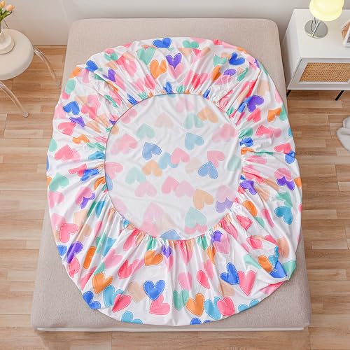Colorful Hearts Twin Sheet Set for Kids