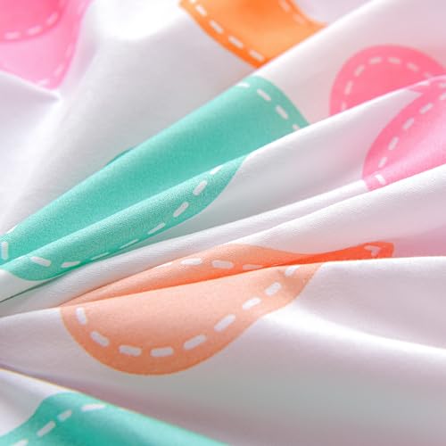 Colorful Hearts Twin Sheet Set for Kids