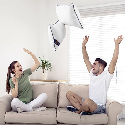 Pack of 4 White Throw Pillow Inserts 12x20