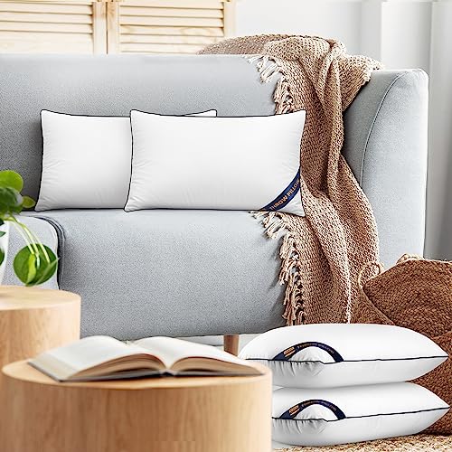Pack of 4 White Throw Pillow Inserts 12x20