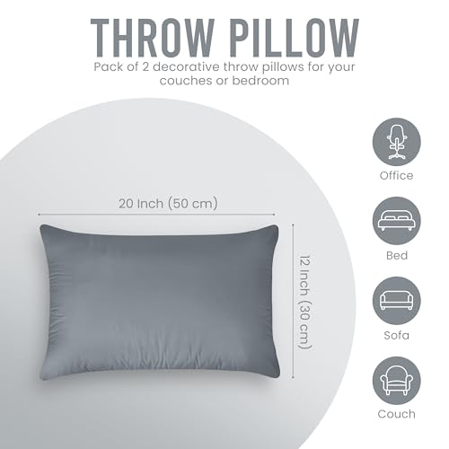 Grey Throw Pillow Inserts - Pack of 2