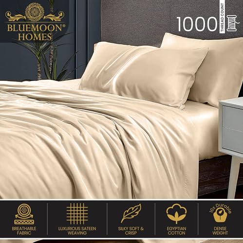 Luxury Egyptian Cotton Queen Sheet Set - Ivory