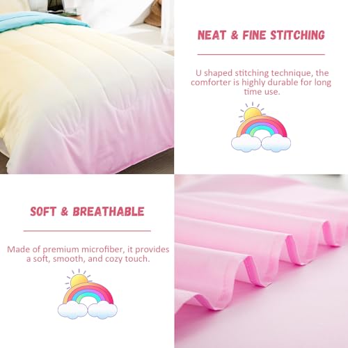 Colorful Ombre Twin Comforter Set for Girls