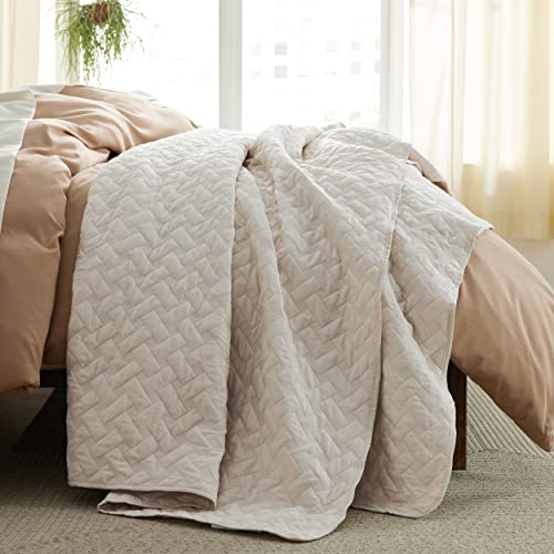 Bedsure Lightweight Queen Quilt Bedding Set - Beige
