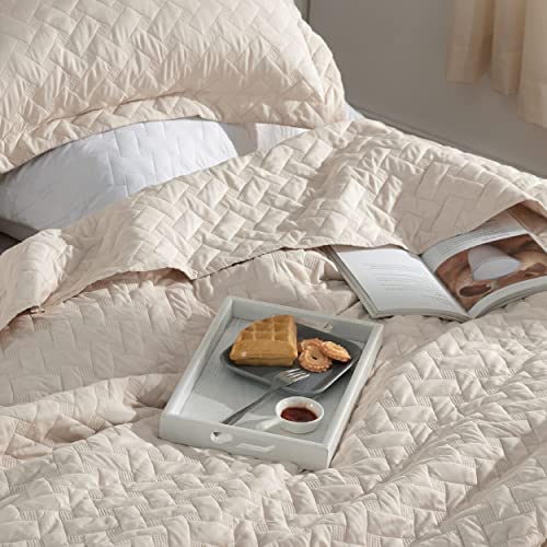 Bedsure Lightweight Queen Quilt Bedding Set - Beige