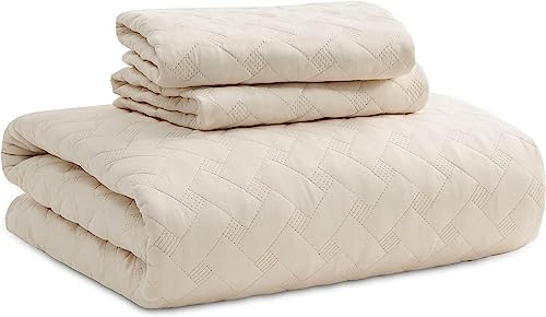 Bedsure Lightweight Queen Quilt Bedding Set - Beige