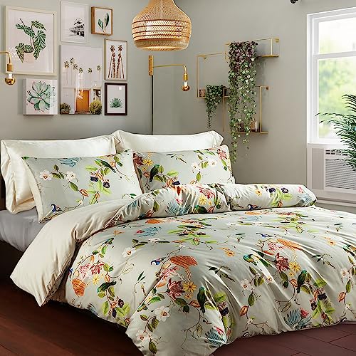 Floral Leaves Duvet Cover Set - Full Size