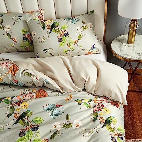 Floral Leaves Duvet Cover Set - Full Size