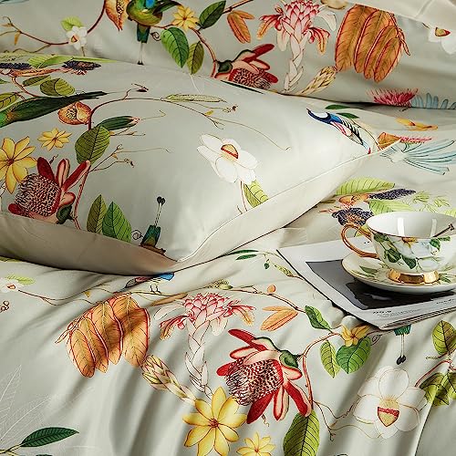 Floral Leaves Duvet Cover Set - Full Size