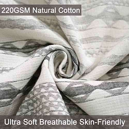 Boho Textured Cotton Queen Duvet Cover Set