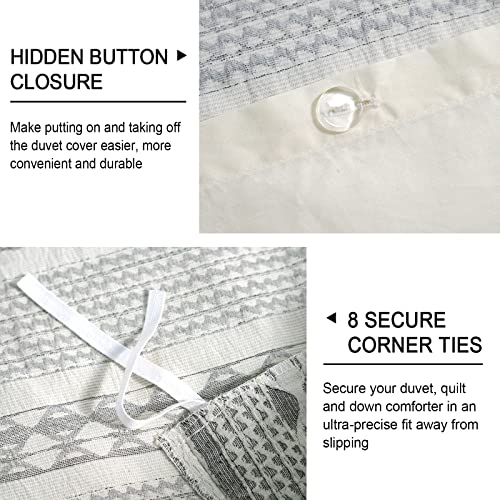 Boho Textured Cotton Queen Duvet Cover Set