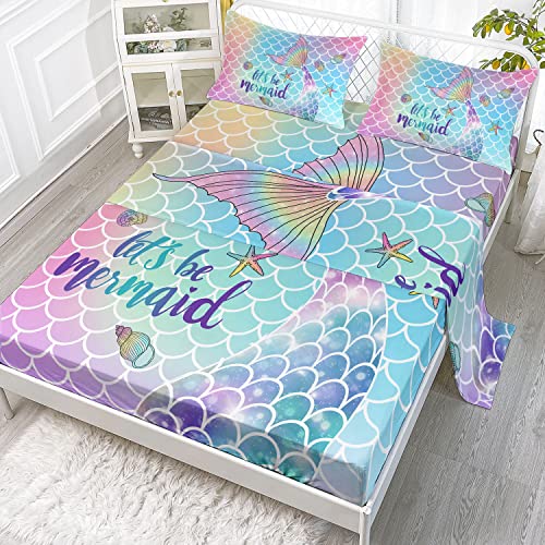 Rainbow Scales Mermaid Kids Bedding Set - Twin