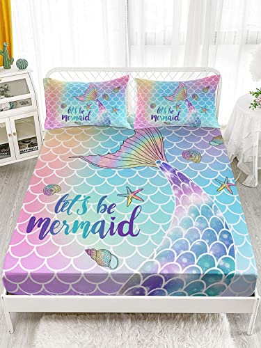 Rainbow Scales Mermaid Kids Bedding Set - Twin