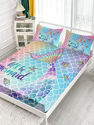 Rainbow Scales Mermaid Kids Bedding Set - Twin
