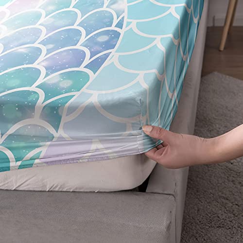 Rainbow Scales Mermaid Kids Bedding Set - Twin