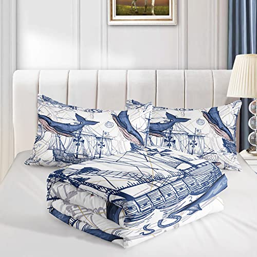 Whale-Themed Twin Comforter Set for Kids