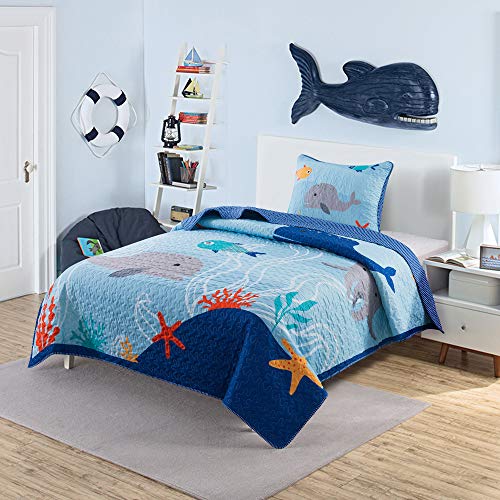 Ocean Explorer Twin Quilt Set with Sham