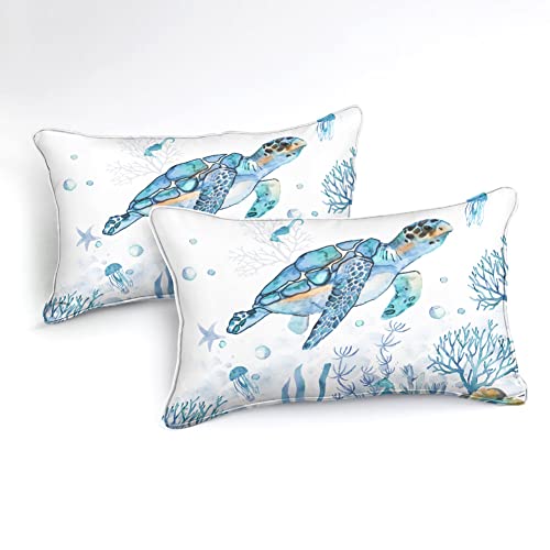 Ocean-Themed Sea Turtle Queen Comforter Set