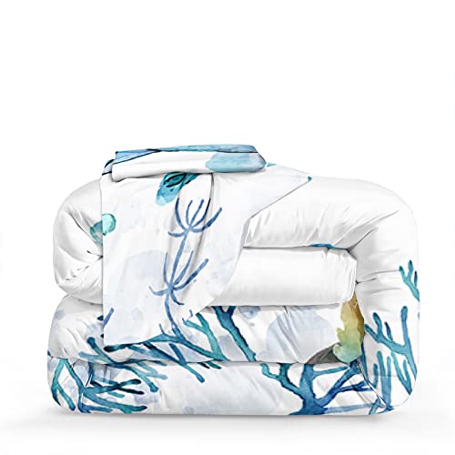 Ocean-Themed Sea Turtle Queen Comforter Set