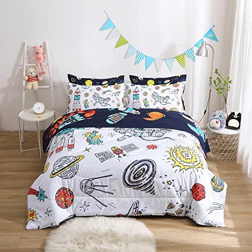 Outer Space 7-Piece Twin Comforter Set for Boys