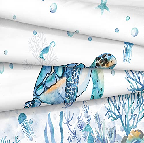 Ocean-Themed Sea Turtle Queen Comforter Set