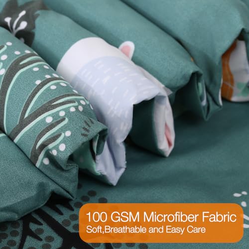 Green Animal Forest Kids Comforter Set, 3 Pieces