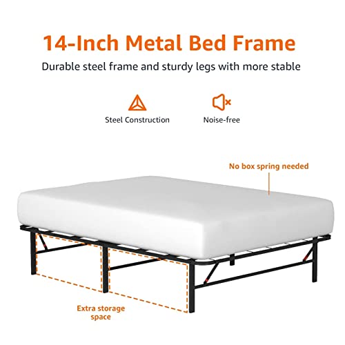 Foldable Metal Platform Bed Frame - Full Size
