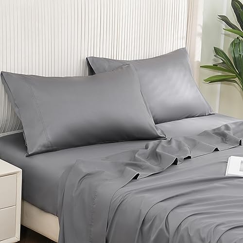 DOWNCOOL Queen Cooling Cotton Sheet Set - Grey