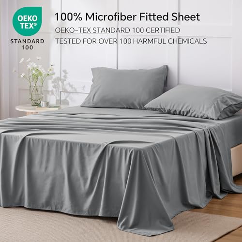 ChiXpace Luxury Grey Queen Sheet Set - 4 Pieces