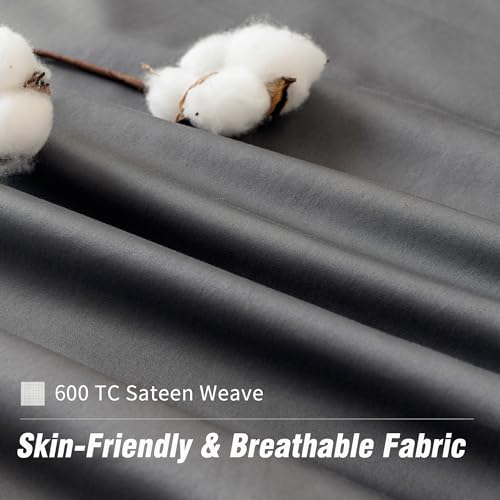 DOWNCOOL Queen Cooling Cotton Sheet Set - Grey