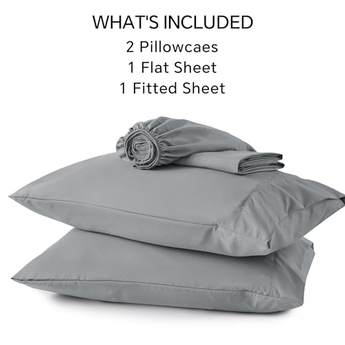 ChiXpace Luxury Grey Queen Sheet Set - 4 Pieces