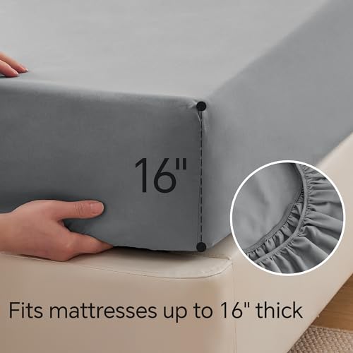 ChiXpace Luxury Grey Queen Sheet Set - 4 Pieces