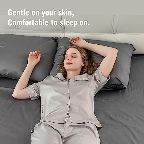 DOWNCOOL Queen Cooling Cotton Sheet Set - Grey