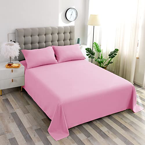 Ghooss Pink Microfiber Bed Sheet Set - Queen