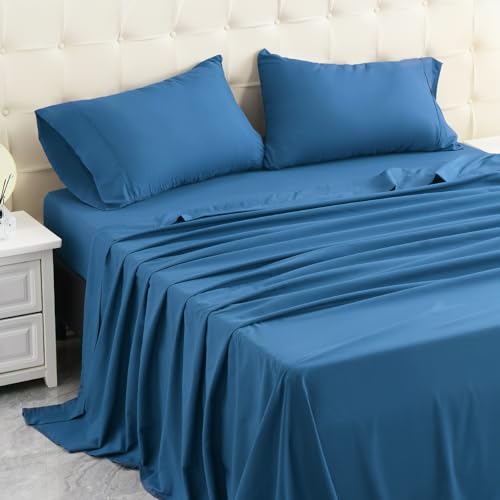 Royal Blue Twin Bed Sheets Set with Deep Pockets