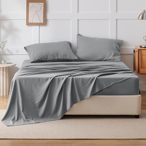 ChiXpace Luxury Grey Queen Sheet Set - 4 Pieces
