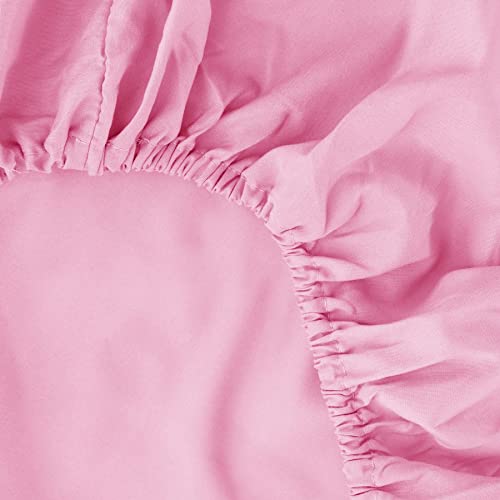 Ghooss Pink Microfiber Bed Sheet Set - Queen