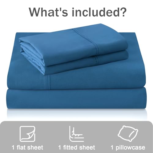Royal Blue Twin Bed Sheets Set with Deep Pockets
