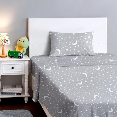 BYSURE Kids Moon & Stars Twin Sheet Set