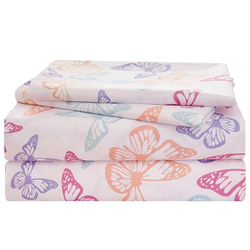 Yibeizi Butterfly Full Size Sheet Set for Kids
