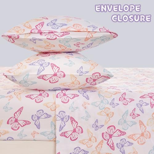 Yibeizi Butterfly Full Size Sheet Set for Kids