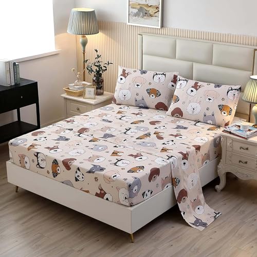 Cute Puppy Pattern Twin Dog Bedding Set