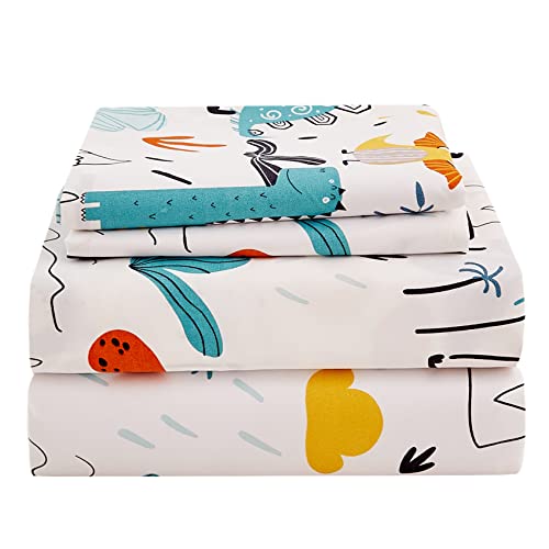 Dinosaur Kids Twin Bed Sheet Set - 3 Pieces