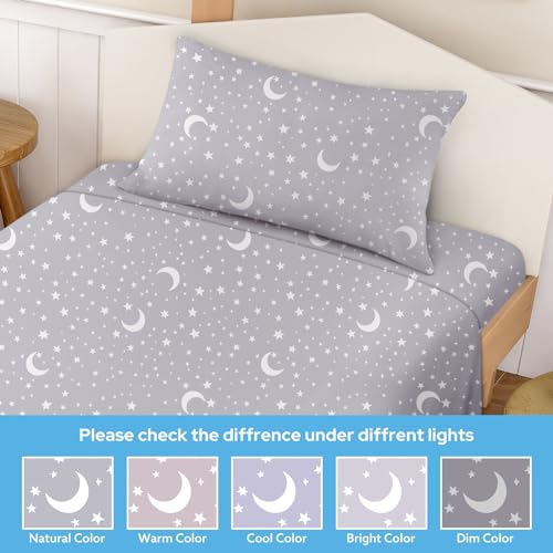 BYSURE Kids Moon & Stars Twin Sheet Set