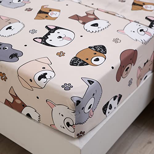 Cute Puppy Pattern Twin Dog Bedding Set