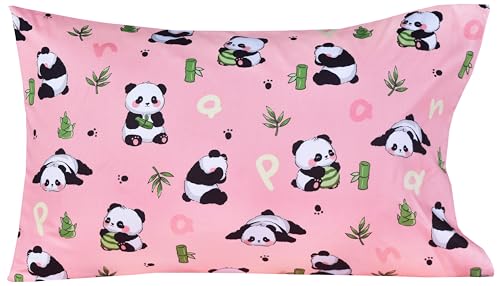 Pink Panda Bamboo Twin Bed Sheet Set