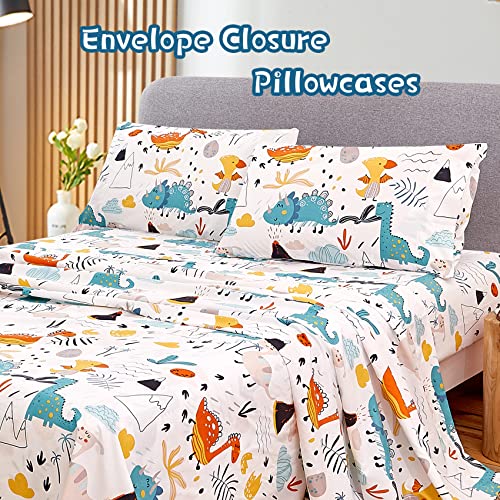 Dinosaur Kids Twin Bed Sheet Set - 3 Pieces