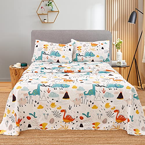 Dinosaur Kids Twin Bed Sheet Set - 3 Pieces