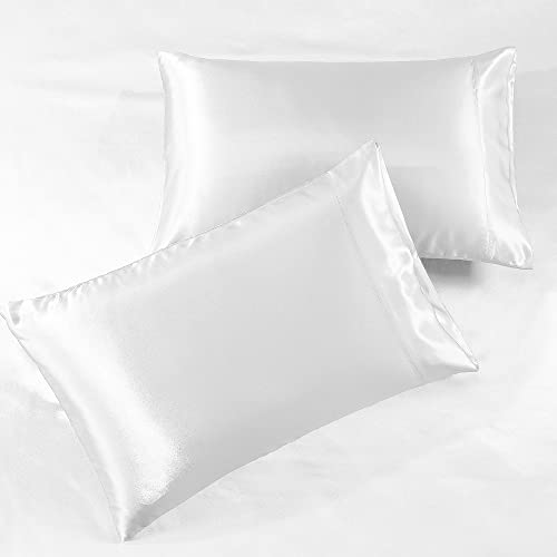 Luxury White Satin Queen Bed Sheet Set